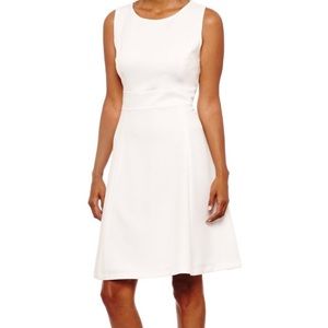White, knee length, sleeveless dress